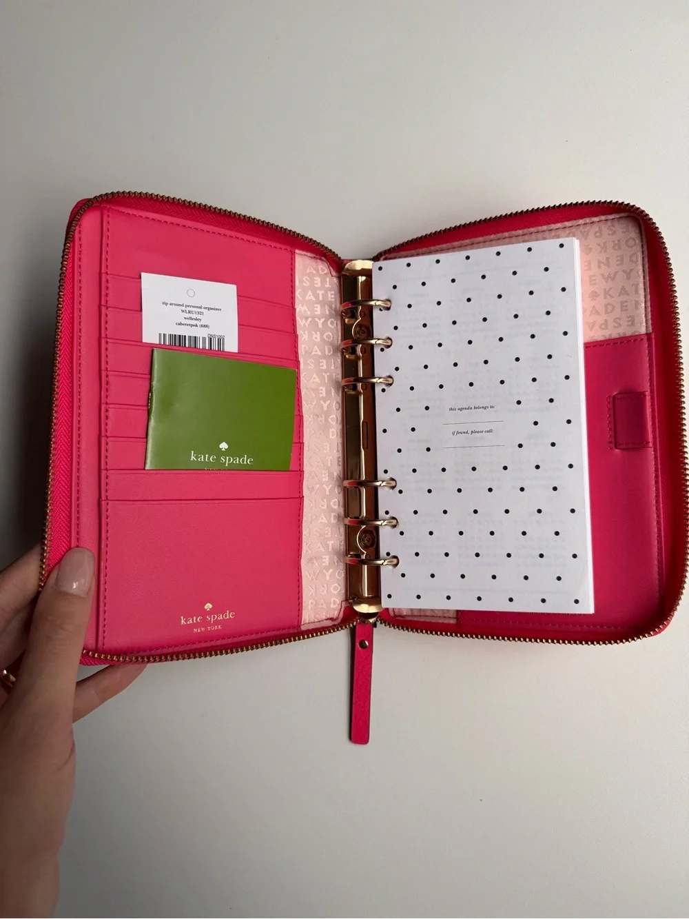 NWT Kate Spade Pink Zip Around Personal Organizer Agenda Planner